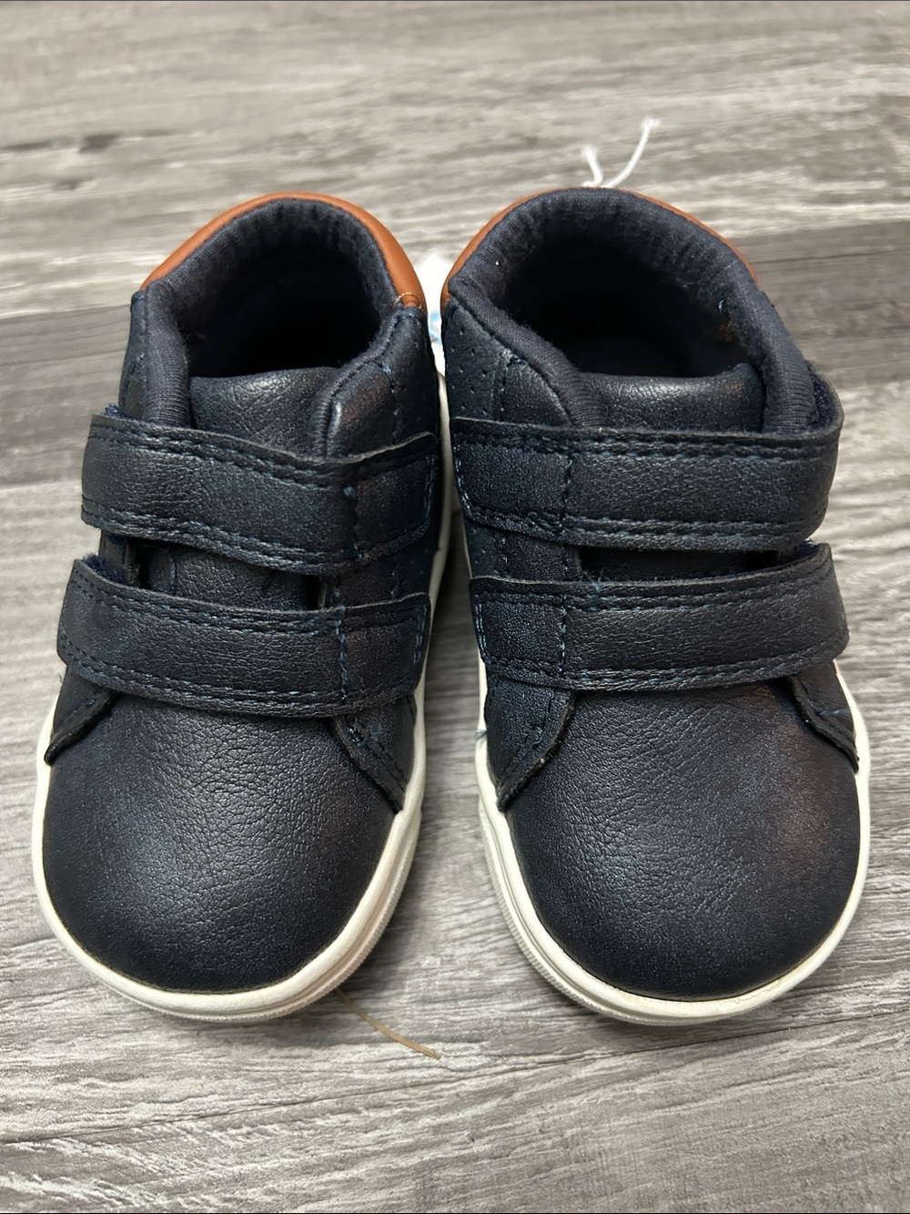 Carter's Navy and Brown Double-Strap Baby Sneakers